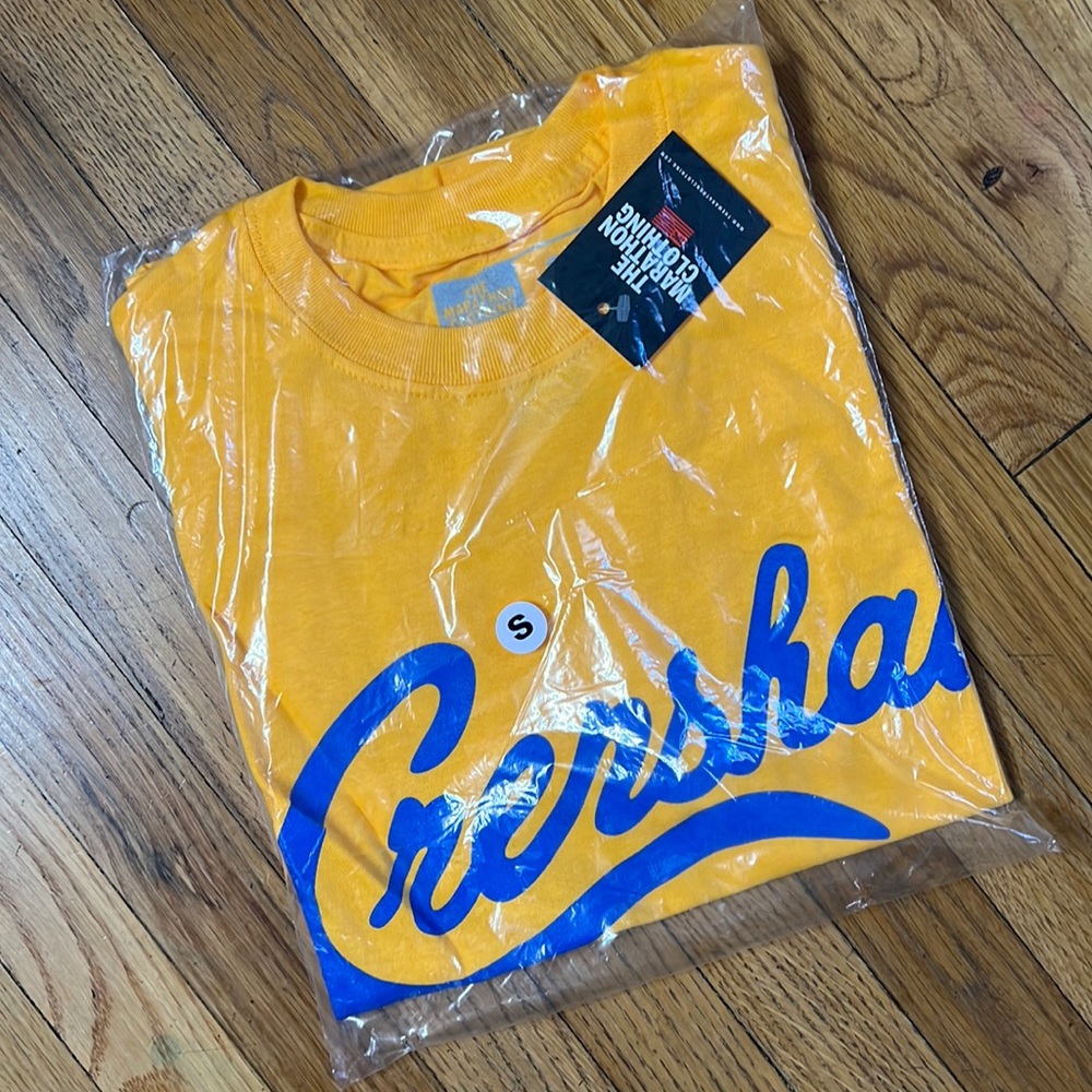 The Marathon Clothing, Crenshaw T-shirt, gold, and royal blue
